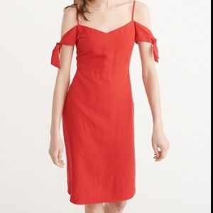 Red Tie Shoulder Abercrombie and Fitch Dress